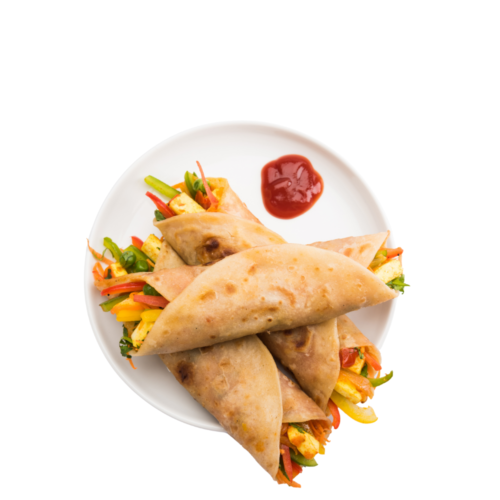 Veggie Wrap with Fried Plantains