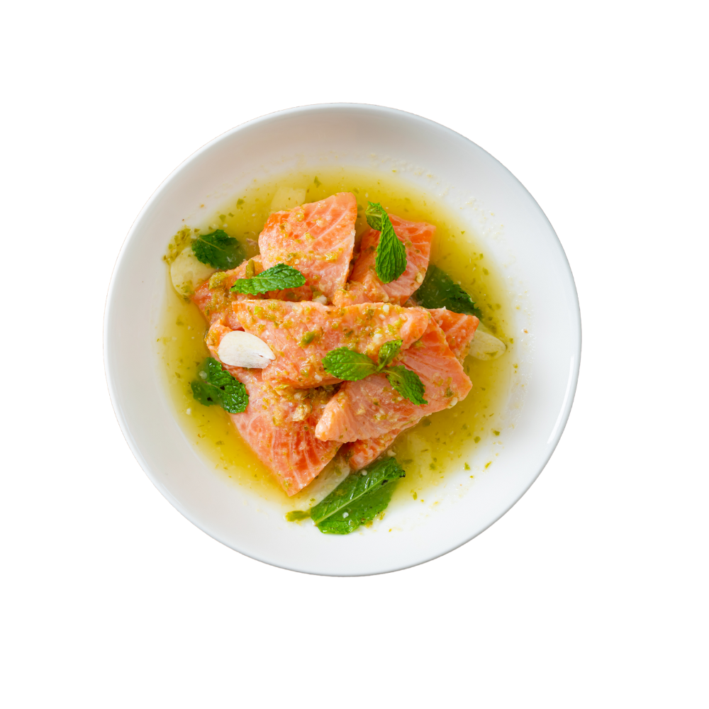 Salmon (Steamed, Coconut, Garlic Butter)